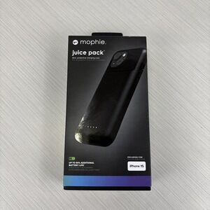 NEW Mophie Juice Pack iPhone 15 Battery Charging Case Black 2400 mAh NEW SEALED
